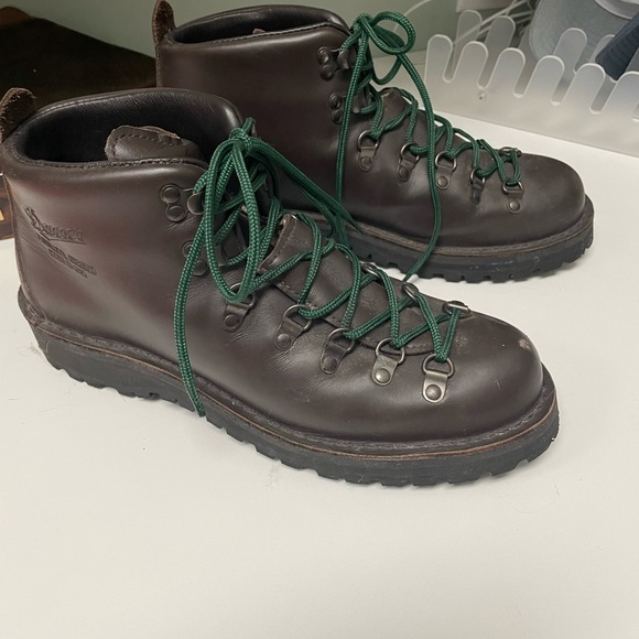 Danner Dark Brown Boots with Green Laces - Picture 3 of 5